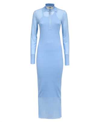 Fendi FZDB66 AQ42 RIBBED-KNIT SEMI-SHEER MIDI Dress