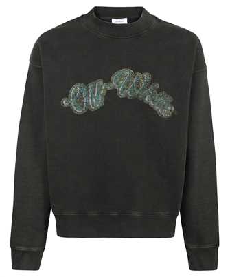 Off-White OMBA054S24FLE011 GREEN BACCHUS SKATE CREWNECK Felpa