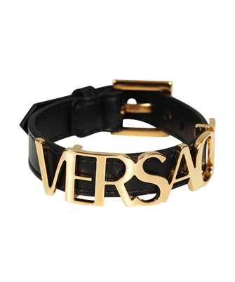 Versace 1005367 1A00637 LETTERING LOGO LEATHER Bracelet