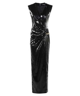 Balmain GF1RPB05XL64 SS GOLD DETAIL SEQUINS SLIT LONG Dress