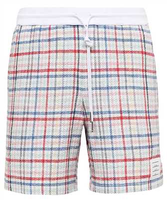Thom Browne MJQ168A F0283 MULTI GINGHAM TWEED MID THIGH SUMMER Krtke nohavice
