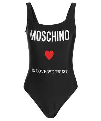 Moschino A4202 0577 LOGO-EMBROIDERED OPEN-BACK Badeanzug