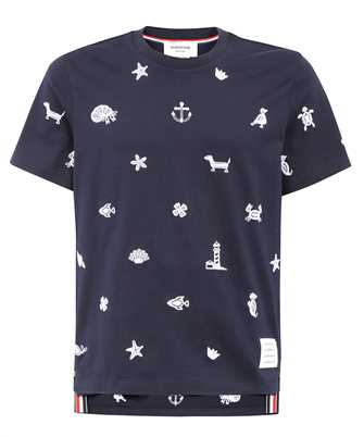 Thom Browne MJS254E 00042 EMBROIDERED COTTON T-shirt