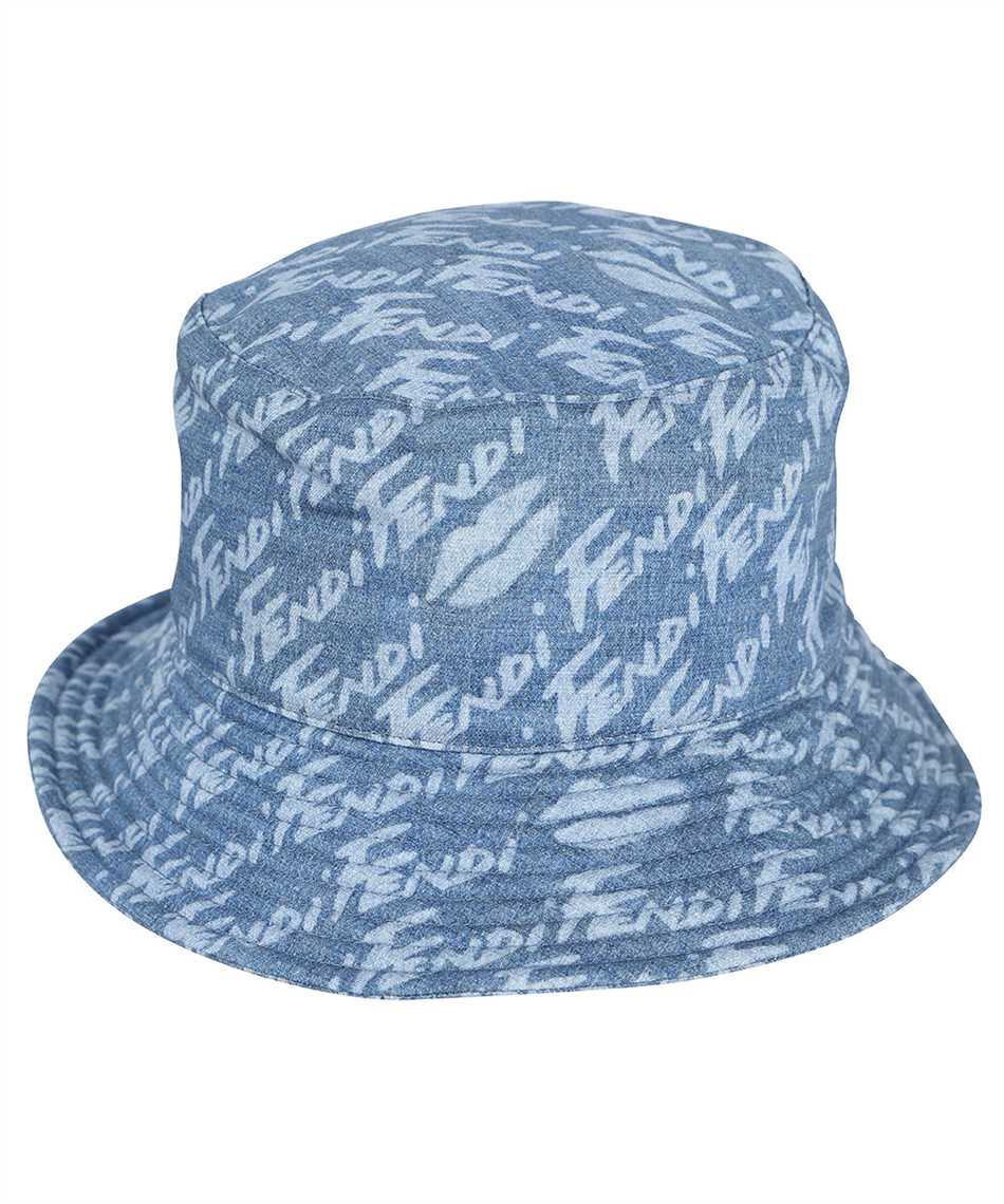 Fendi FXQ697 AK6P Denim Bucket Hat - Blue
