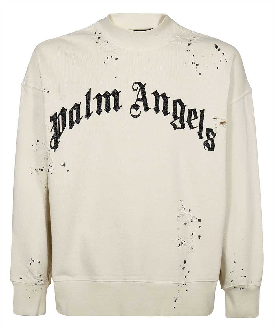 Palm Angels PMBA065F22FLE007 GD GLITTERED LOGO CREWNECK Sweatshirt 1