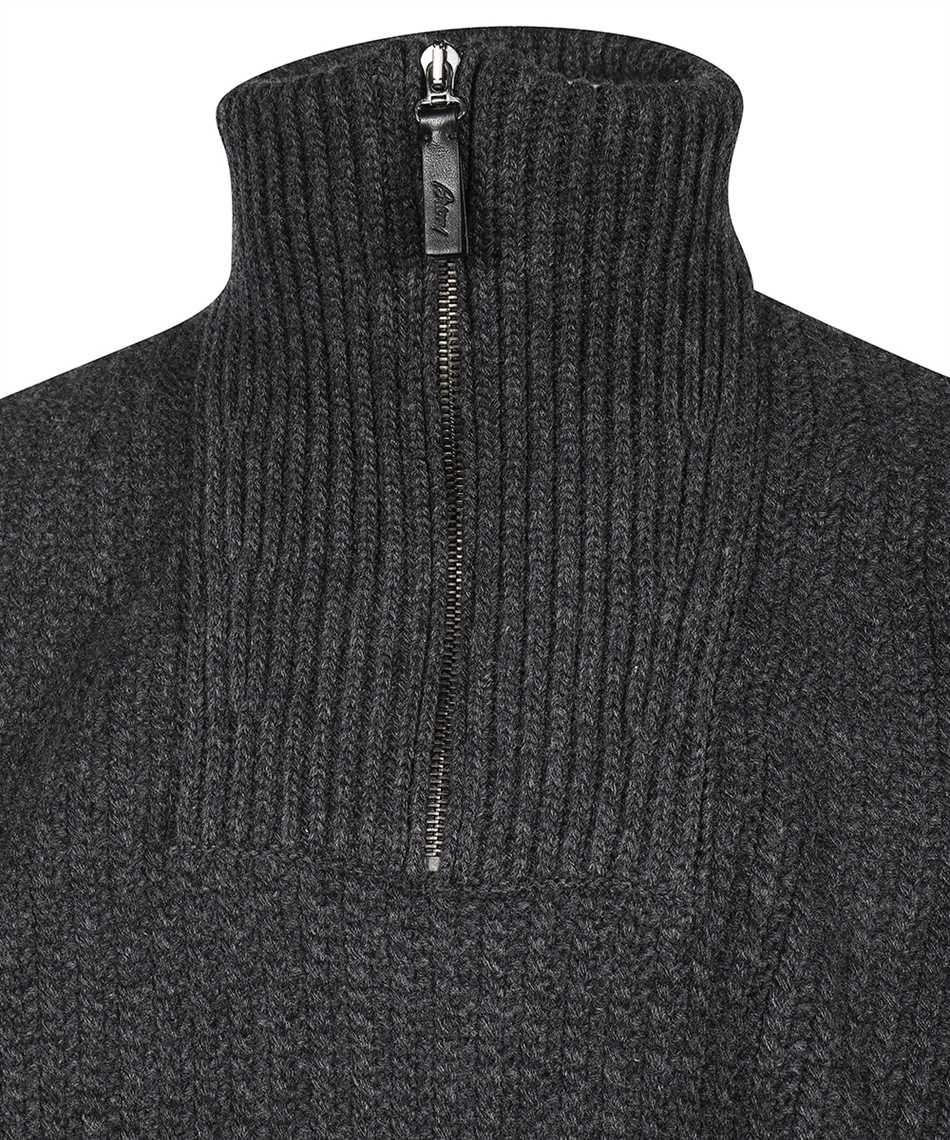 Brioni UMHJ0L O9K09 ZIP Maglia Grigio