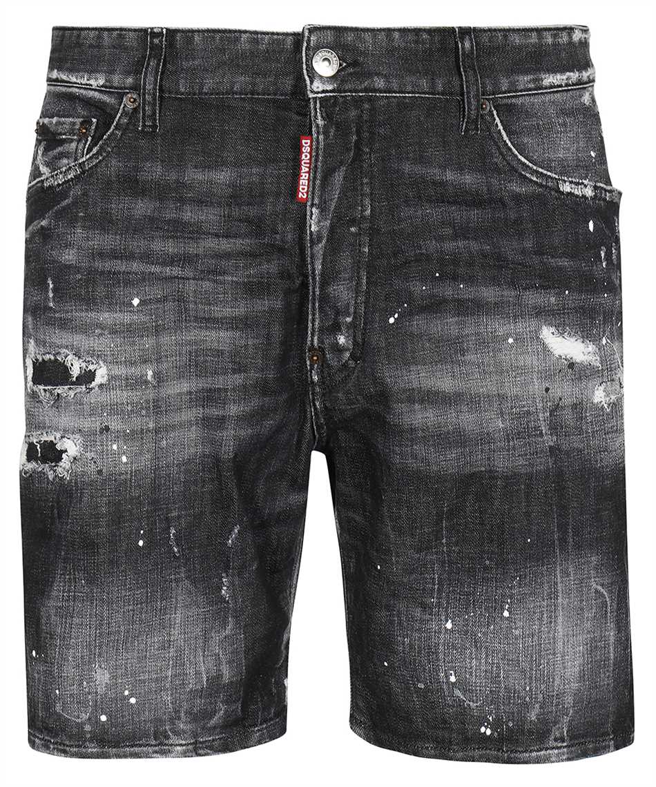 Dsquared2 S74MU0773 S30357 BLACK RIPPED LEATHER WASH MARINE DEN