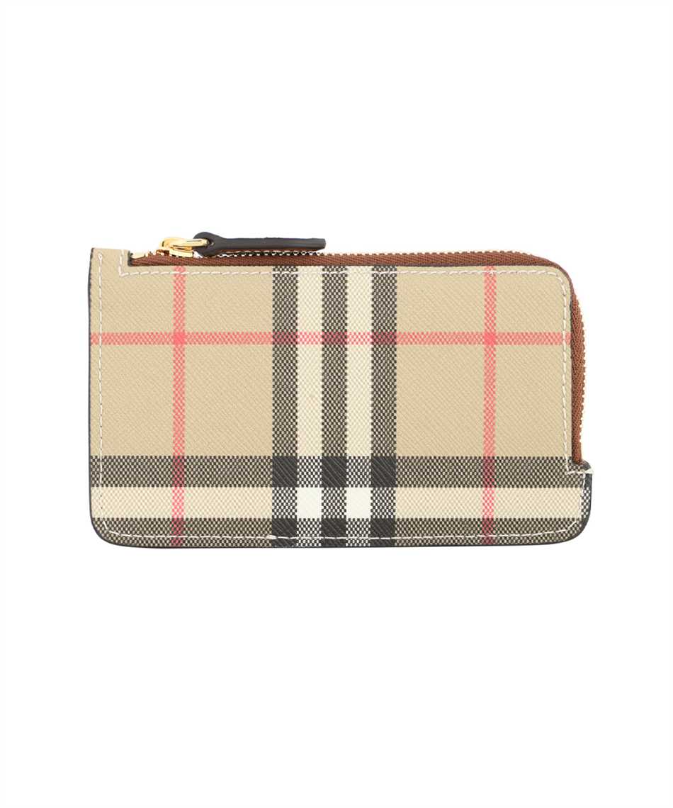 Burberry 8049260 VINTAGE CHECK AND LEATHER Porta carte di credito Beige