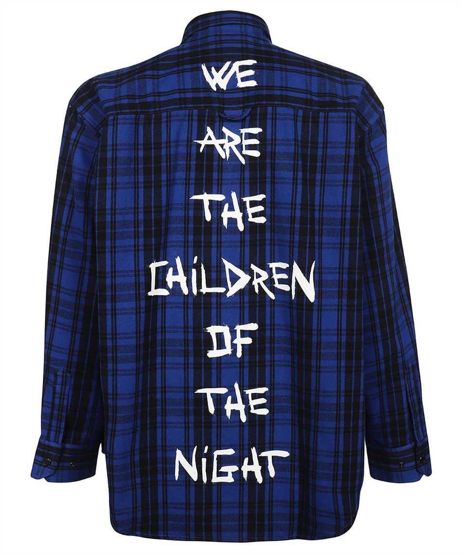 Vetements UA52SH850B ANARCHY/CHILDREN OF THE NIGHT FLANNEL Shirt Blue