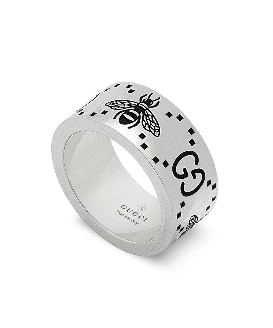 Gucci Jewelry Silver JWL YBC728304001 GG AND BEE ENGRAVED WIDE Prsteň 1