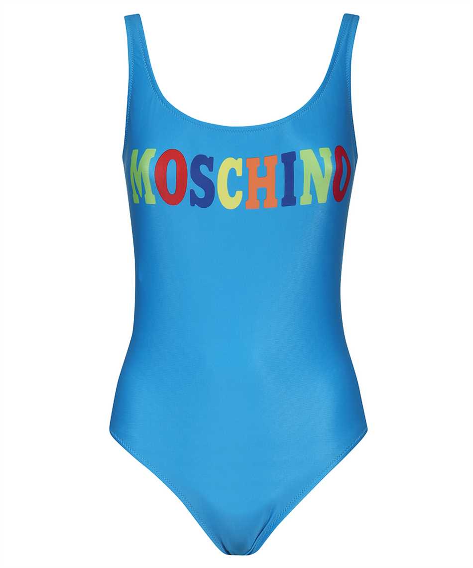 Moschino 42 573 Multicolour Logo One Piece Swimsuit Blue