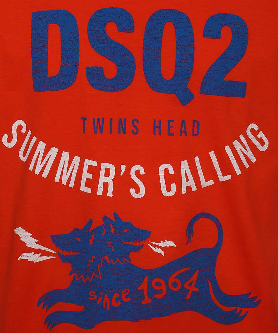 世界的に DSQUARED2 ディースクエアード Orange トップス S71GD1052 S22427 187 メンズ CREW NECK  SUMMER'S CALLING PRINTED T-SHIRT dk