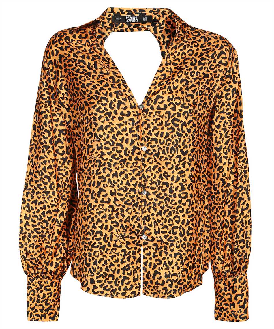 Karl Lagerfeld 231W1604 LEOPARD PRINT SILK Shirt 1