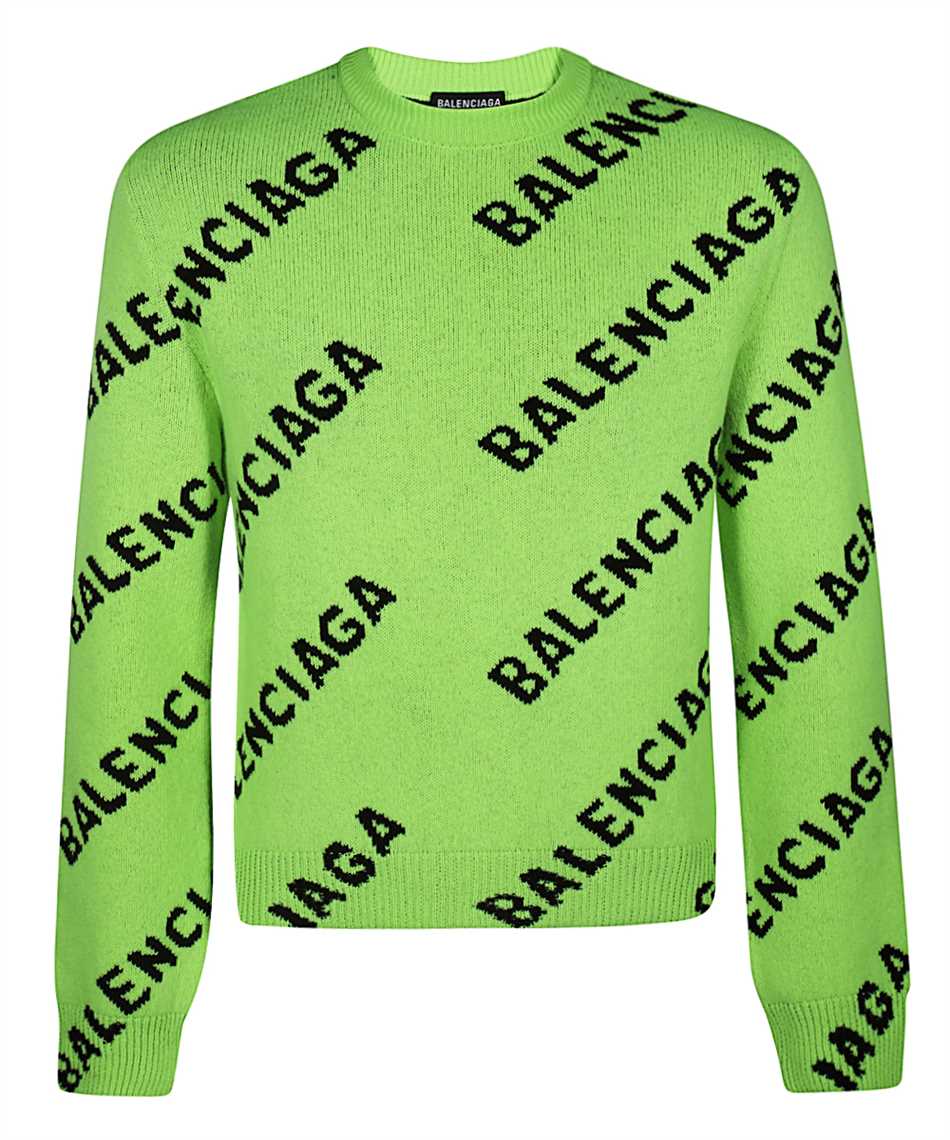 Balenciaga 621019 T1567 ALLOVER LOGO Knit Green