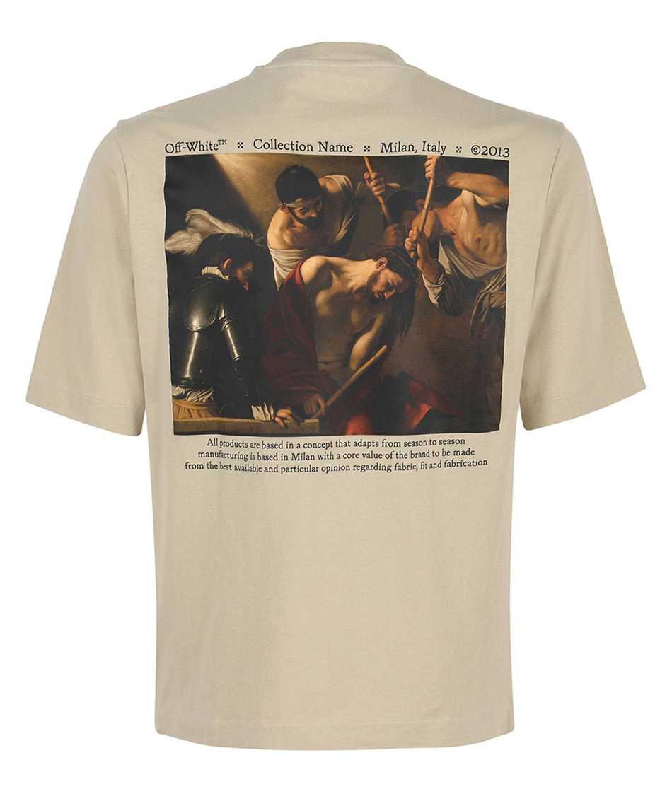Off-White OMAA119S22JER004 CARAVAGGIO CROWNING SKATE T-shirt Beige