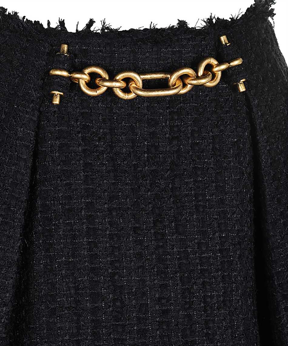 Balmain GF1LBB34XL81 PLEATED FLARED TWEED Sukna 3