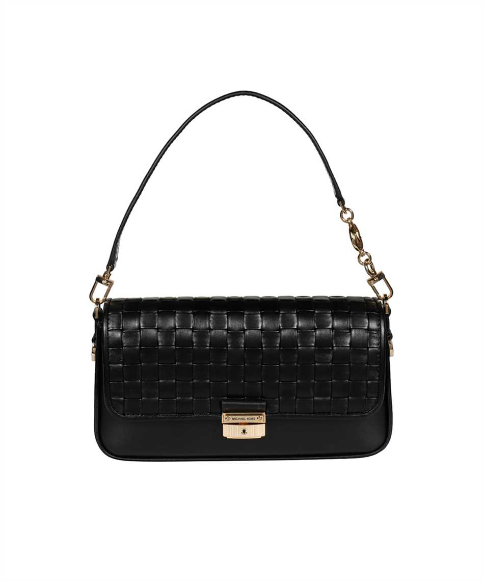 Michael Kors 30S1G2BL1T BRADSHAW SMALL WOVEN LEATHER SHOULDER Bag Black