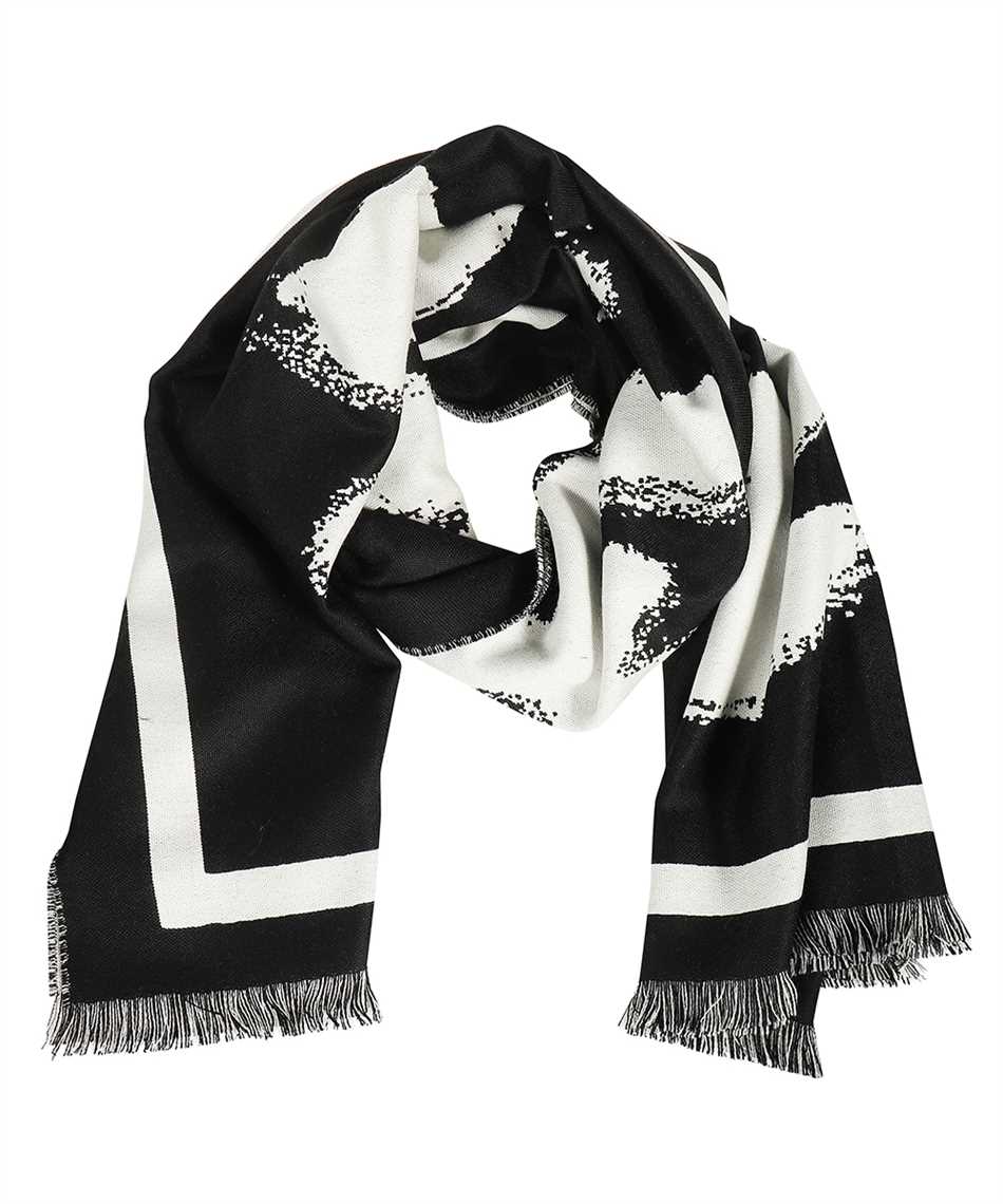 Sciarpe Alexander McQueen | Foulard Butterfly Decay Nero/Avorio Donna *  siduslifebasket
