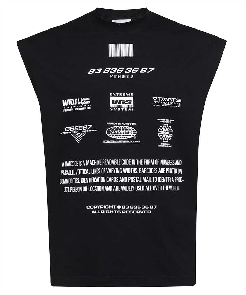 VTMNTS VL16TR480B MOVIE BARCODE DEFINITION SLEEVELESS T-shirt 1