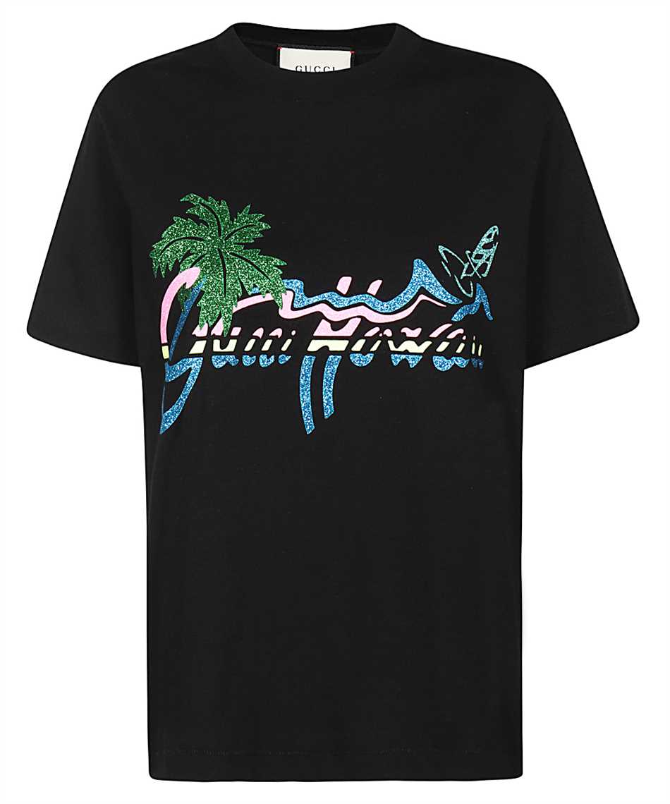 Gucci 580762 HAWAII PRINT T-shirt Black