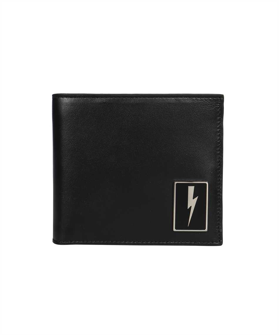Neil Barrett BSG190B R9201 ENAMEL BADGE LEAHTER BIFOLD Portafoglio Nero