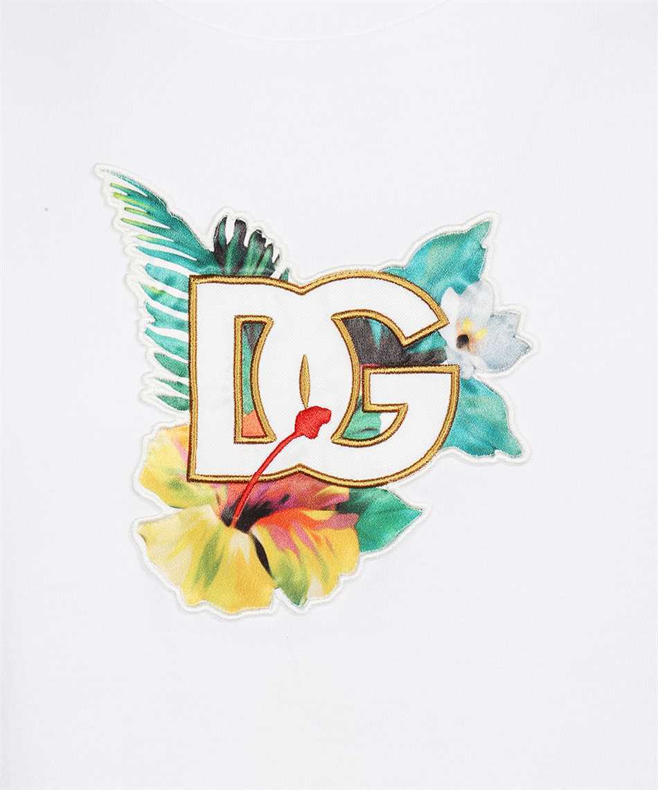 Dolce & Gabbana G8PT1Z FU7EQ HAWAIIAN-PRINT ROUND-NECK WITH DG EMBROIDERY Tričko 3