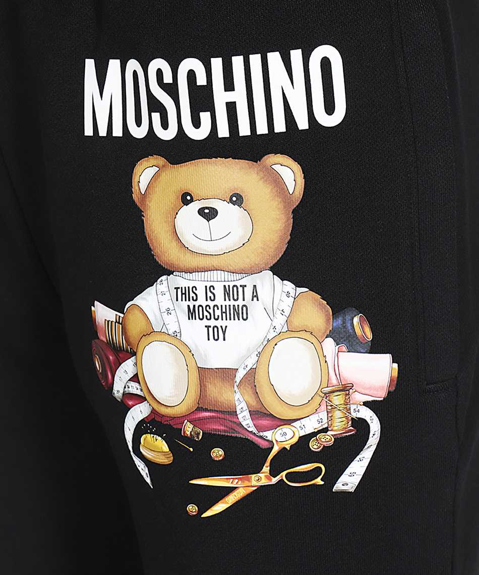 Moschino A0337 5528 TEDDY BEAR-PRINT ORGANIC TRACK Trousers 3