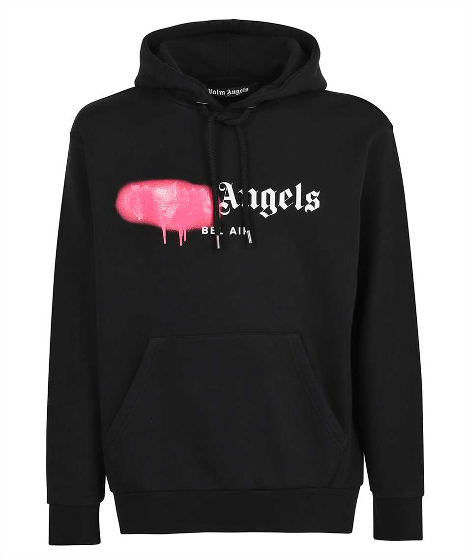 Palm Angels PMBB003S21FLE008 BEL AIR SPRAYED Hoodie Black