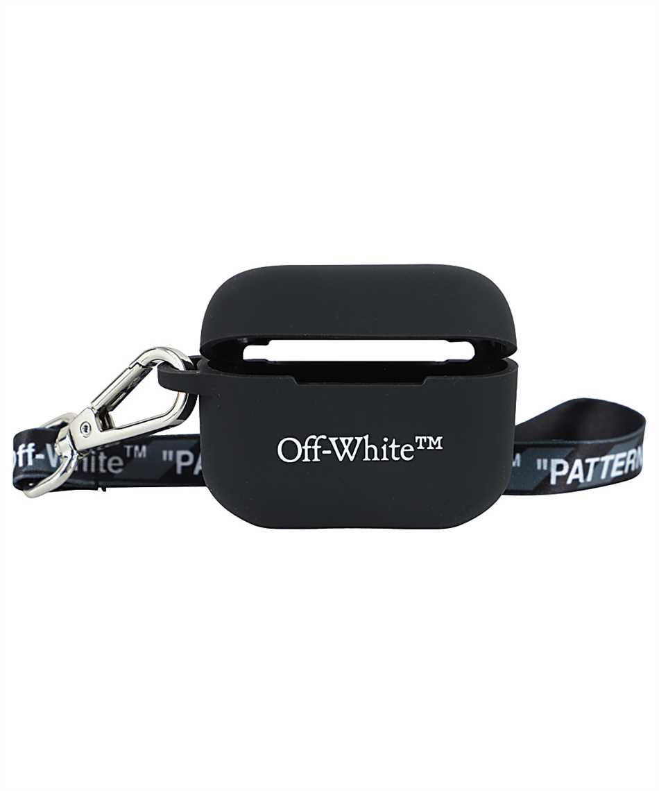 Off-White OWZG035R21PLA002 LETTERING SILICON Custodia per AirPods Nero
