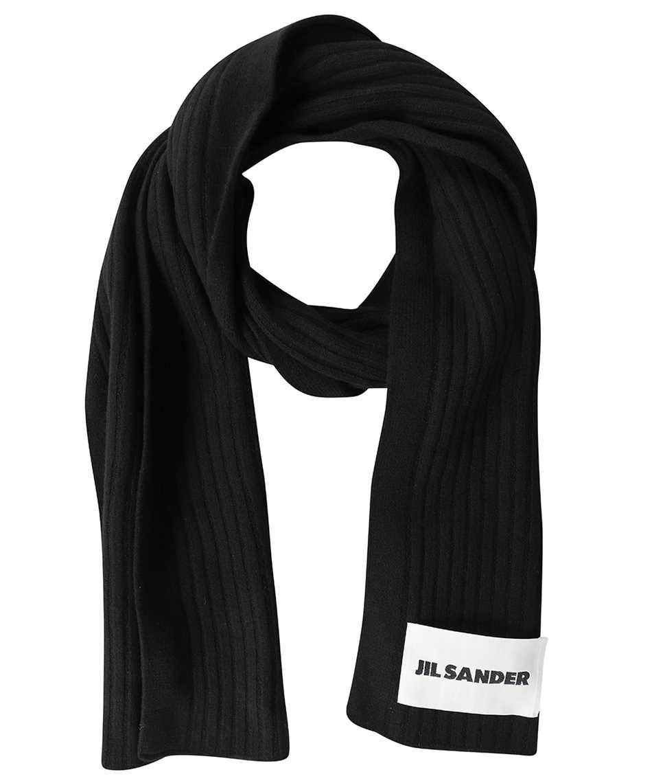 Jil Sander JSMT762027 MTY20408 RIBBED Scarf Black