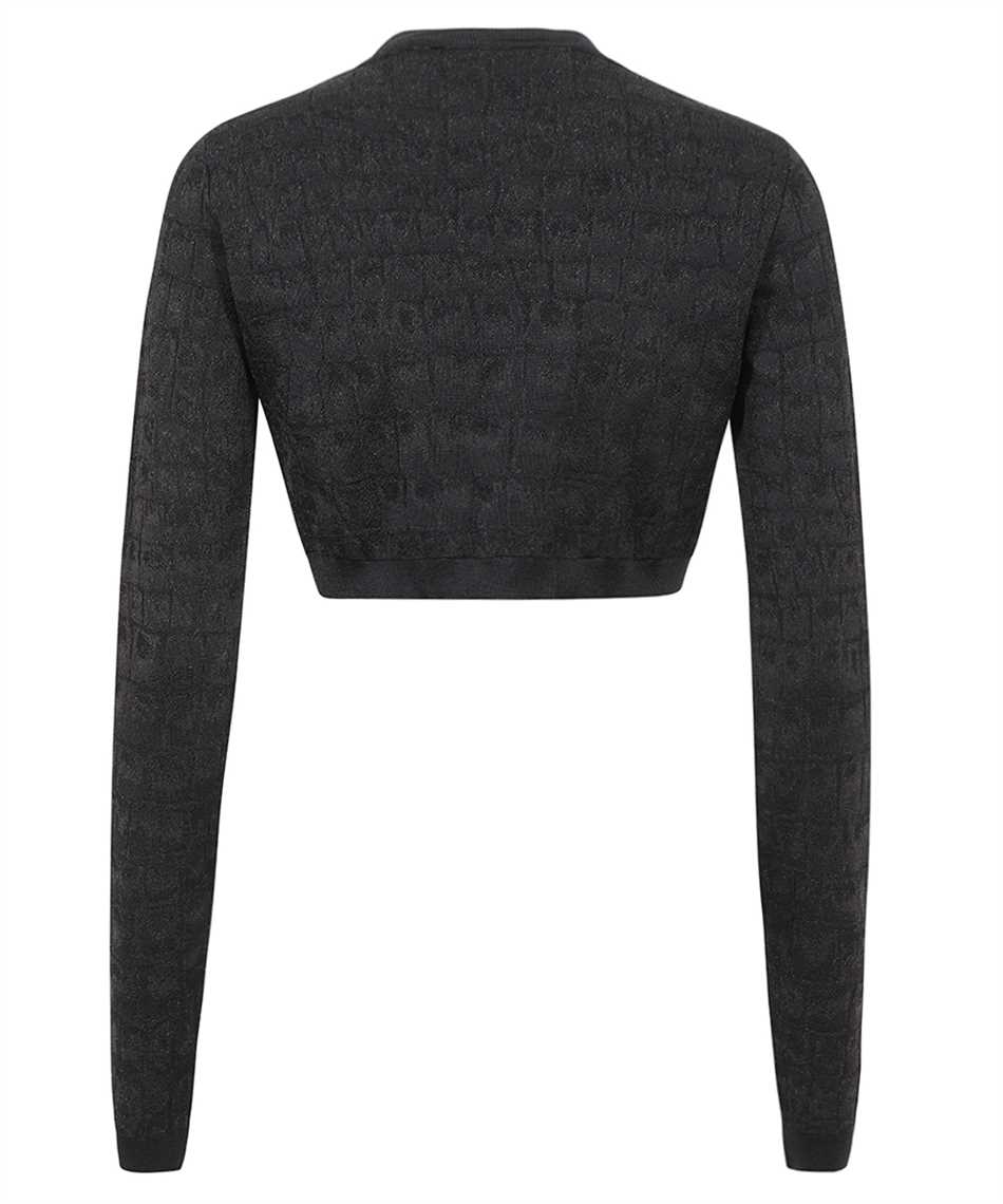 Versace 1011020 1A08878 CROC-JACQUARD KNIT CROP Strickjacke 2