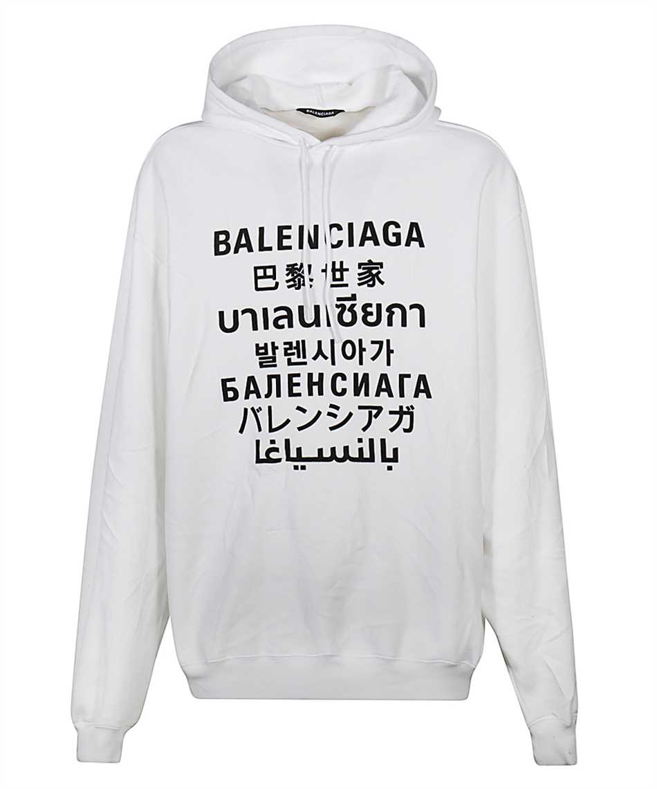 Balenciaga Balenciaga Mens Languages Cotton Hoodie Sweatshirt White   Grailed