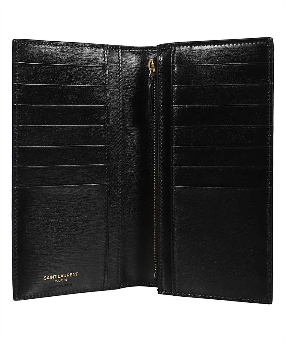 tiny monogram continental wallet in grained leather