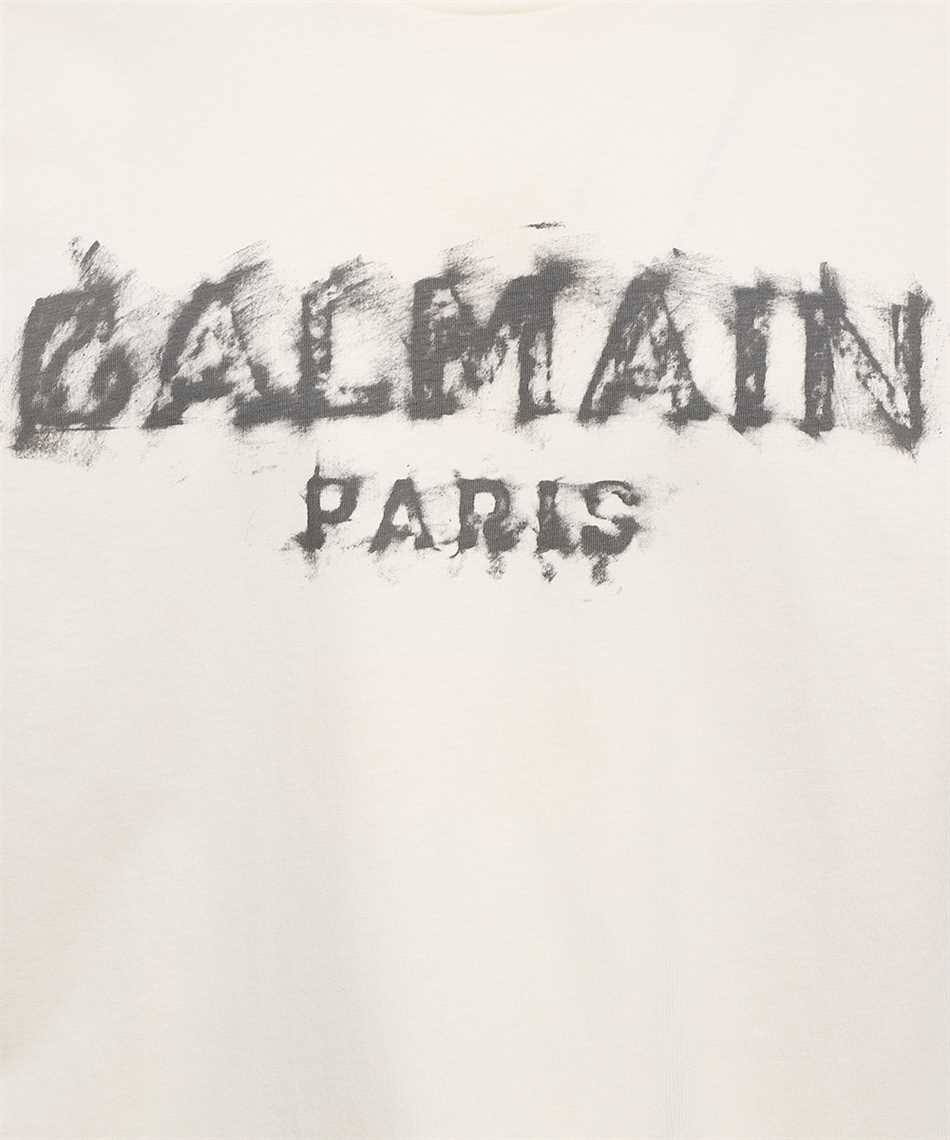 Balmain YH0EG000BB92 COTTON PRINTED PARIS LOGO BULKY FIT T-shirt 3