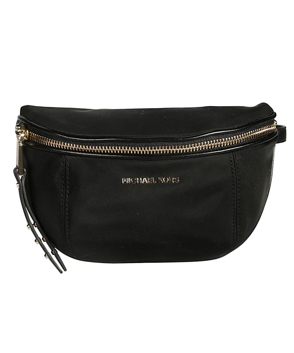 Michael Kors 32S9LI1T1C belt bag in black nylon and leather Black