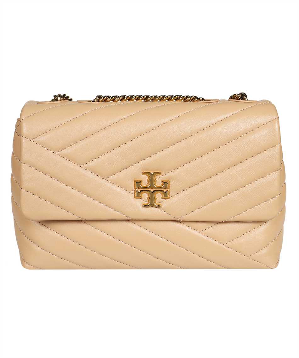 Tory Burch 64963 KIRA CHEVRON SMALL CONVERTIBLE SHOULDER Bag Beige