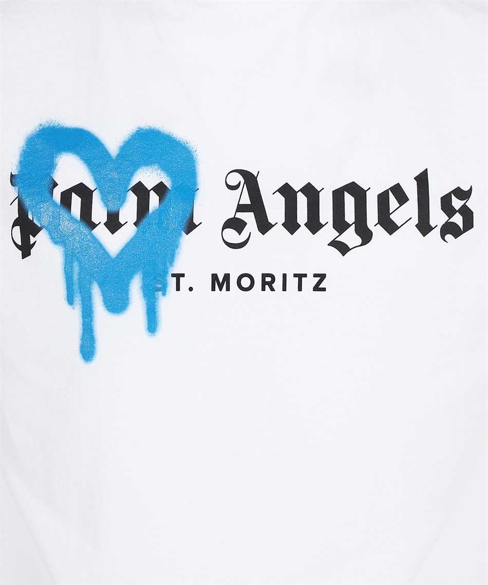 Palm Angels PMAA001F21JER002 ST MORITZ HEART SPRAYED T-shirt White